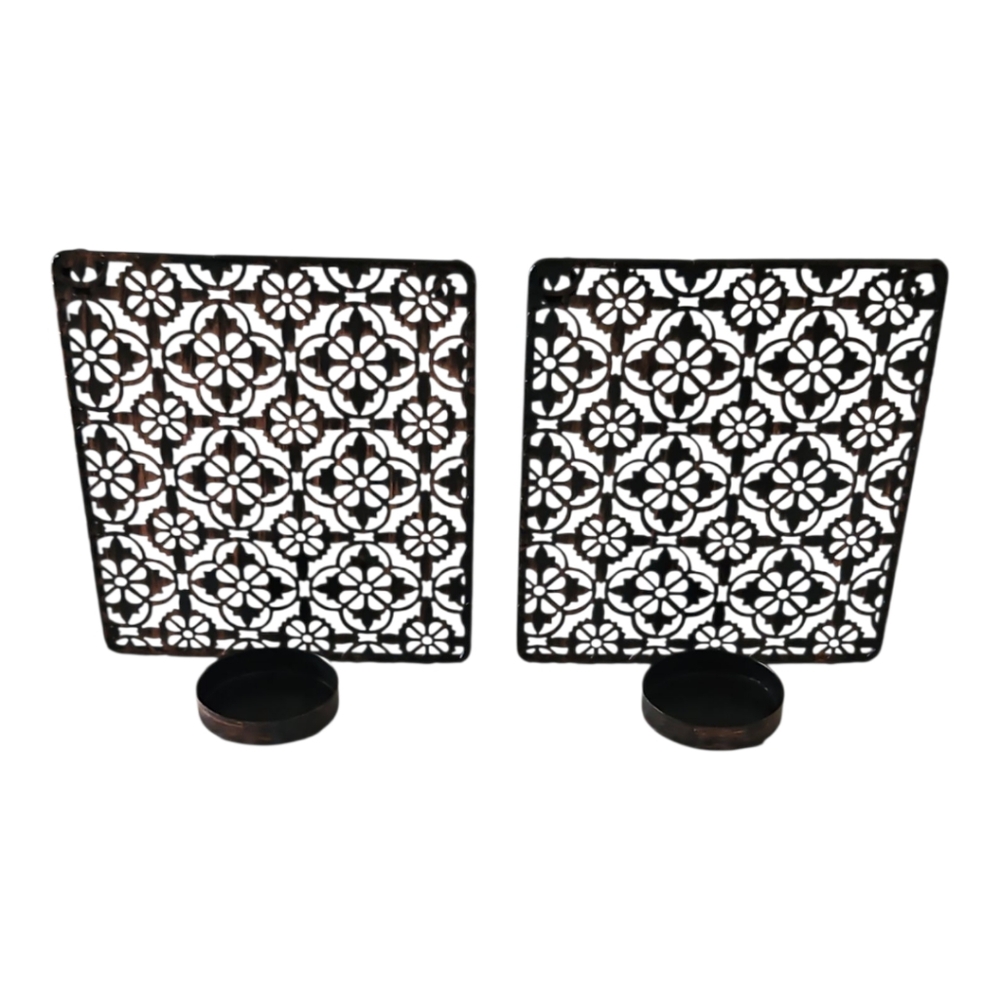 Decorative Black Metal Candle Holders